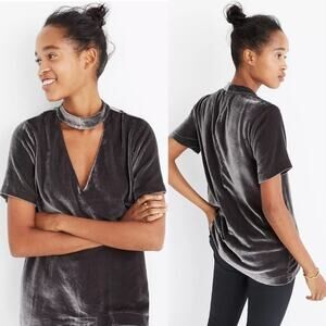 MADEWELL Velvet Choker Top Womens Size Small Spacecore Fairycore Whimsigoth